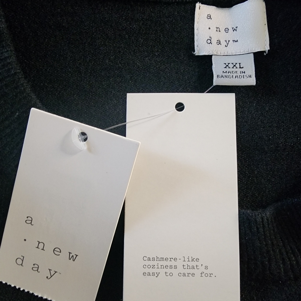 A New Day Black Crewneck Sweater - Women's Cashmere Like - Picture 6 of 7